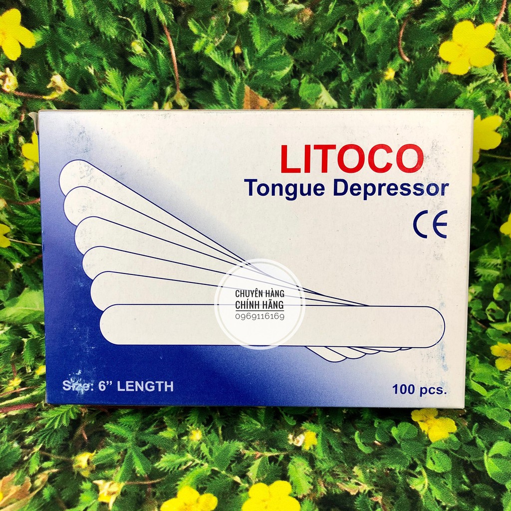 Que Đè Lưỡi LITOCO  -   Gỗ Hộp 100 Que