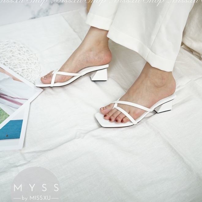 Giày guốc nữ xỏ ngón gót vuông 3cm thời trang MYSS - SU64