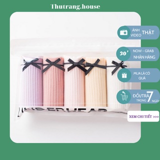 Set 10 Quần Lót Nữ Cotton Muji đính nơ M02 💝FREESHIP 50K