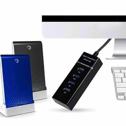 Thiết bị chia 4 cổng tốc độ truyền tải cao USB3.0 HUB sạc pin nhanh đen