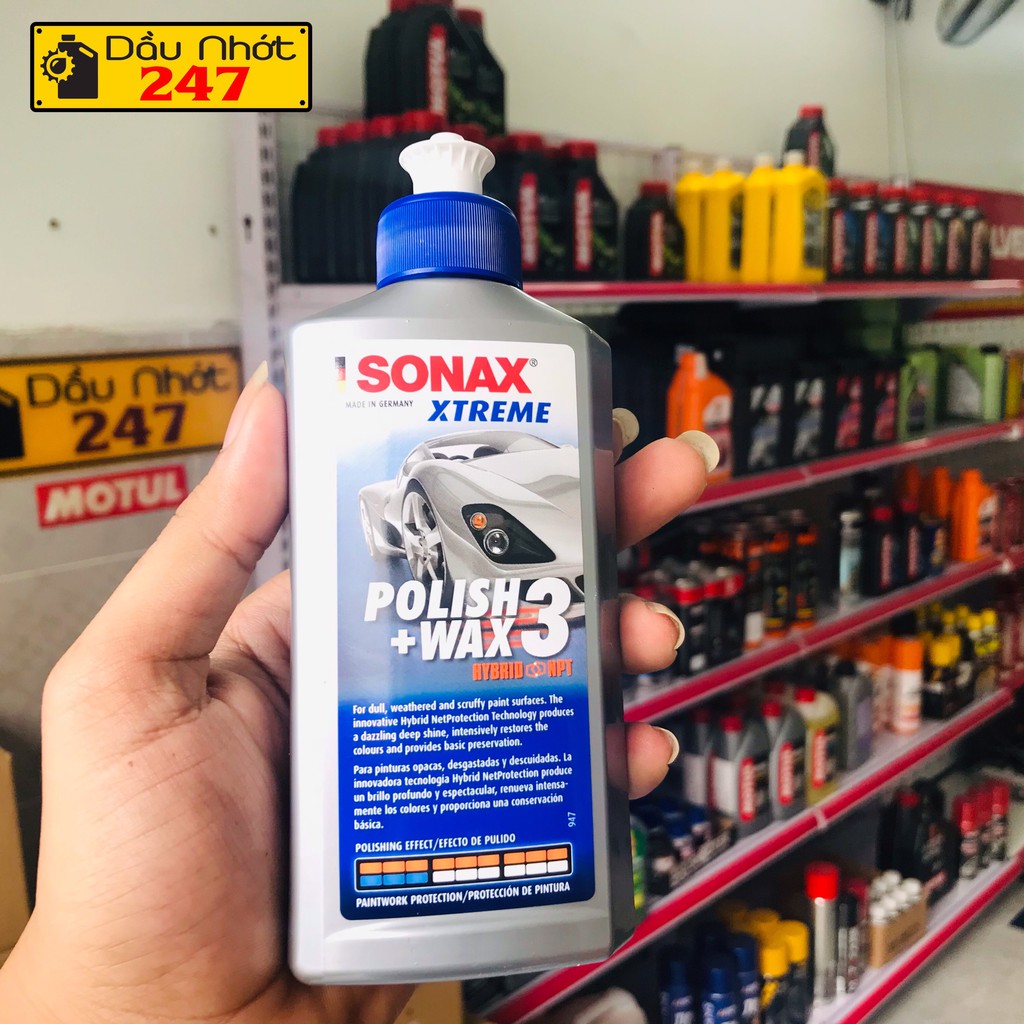 Dung dịch đánh bóng, xóa vết xước, bảo vệ sơn Sonax Xtreme Polish + Wax 3 -  250ml