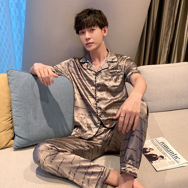 Bộ Đồ Ngủ Pijama Vải Phi Bóng Cho Nam Size L-5Xl
