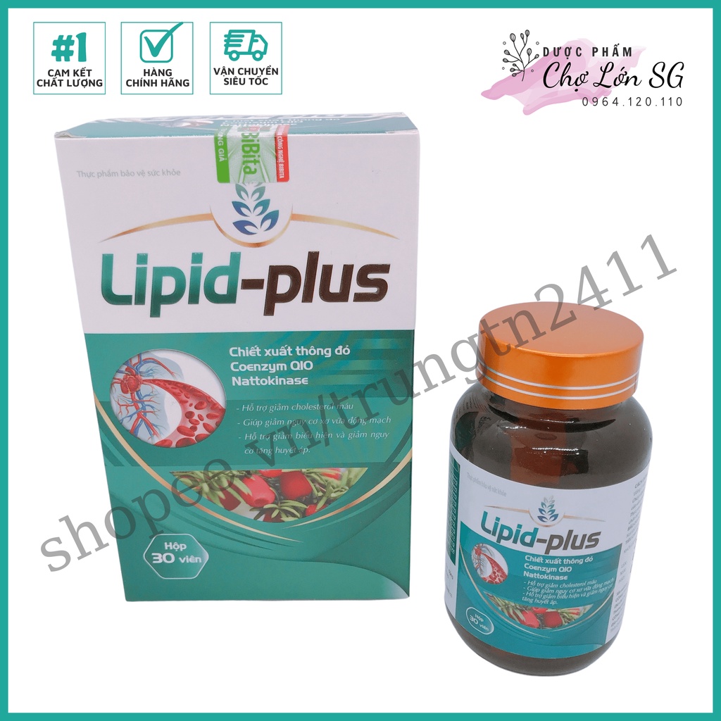 Viên uống giảm cholesterol LIPID PLUS giảm xơ vữa động mạch, giảm nguy cơ tăng huyết áp - Hộp 30 viên