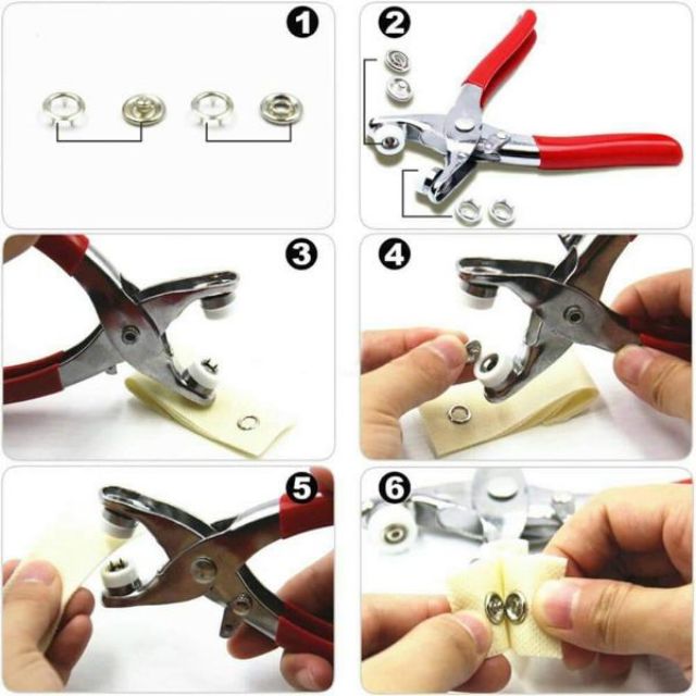 Kìm bấm cúc vành ( tặng 20 đến 25 cúc tương đương với 80 và 100 chi tiết )