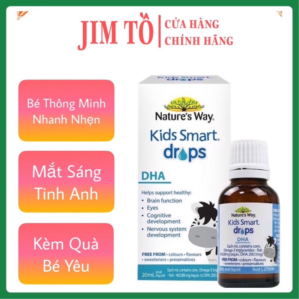 DHA Nature's Way Kids Smart Drops DHA Dạng Giọt Giúp Tăng IQ, Phát Triển Não Bộ Cho Bé 20ml