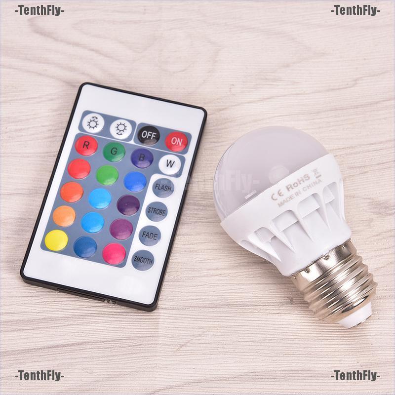 Bóng Đèn Led E27 3w Rgb Đổi Màu Kèm Điều Khiển Từ Xa Ac 85-265v