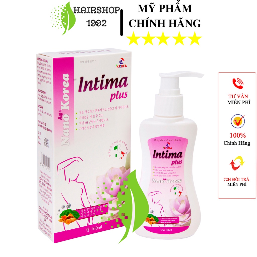 Dung Dịch Vệ Sinh Phụ Nữ Intima Plus 150ml Dạng Gel , nước rửa phụ khoa se khít vùng kín kháng khuẩn khử mùi hôi