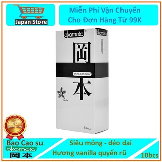 [CHÍNH HÃNG] Bao Cao Su Okamoto Skinless Skin Vanilla Hương Vani - 10 Chiếc