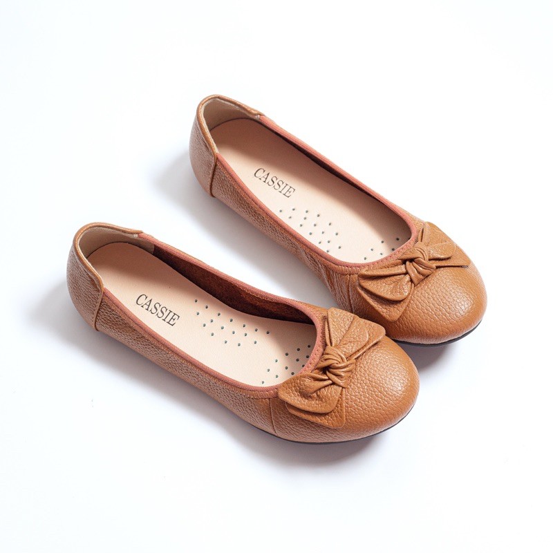 Giày Bệt Nơ Da Mềm Đế Cao Su Đúc Chuẩn Form | BigBuy360 - bigbuy360.vn