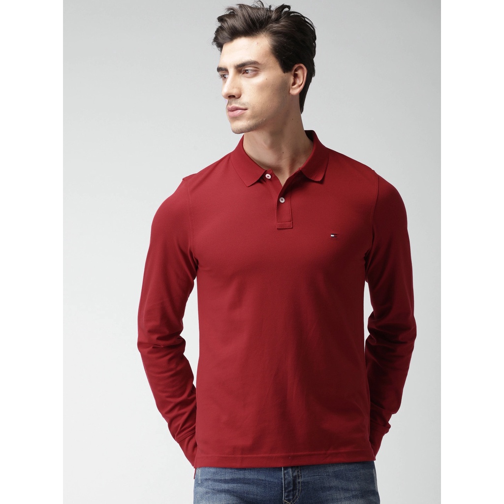 Áo thun nam Tommy Hilfiger Men's Long Sleeve Cotton Pique Polo Shirt in Classic Fit