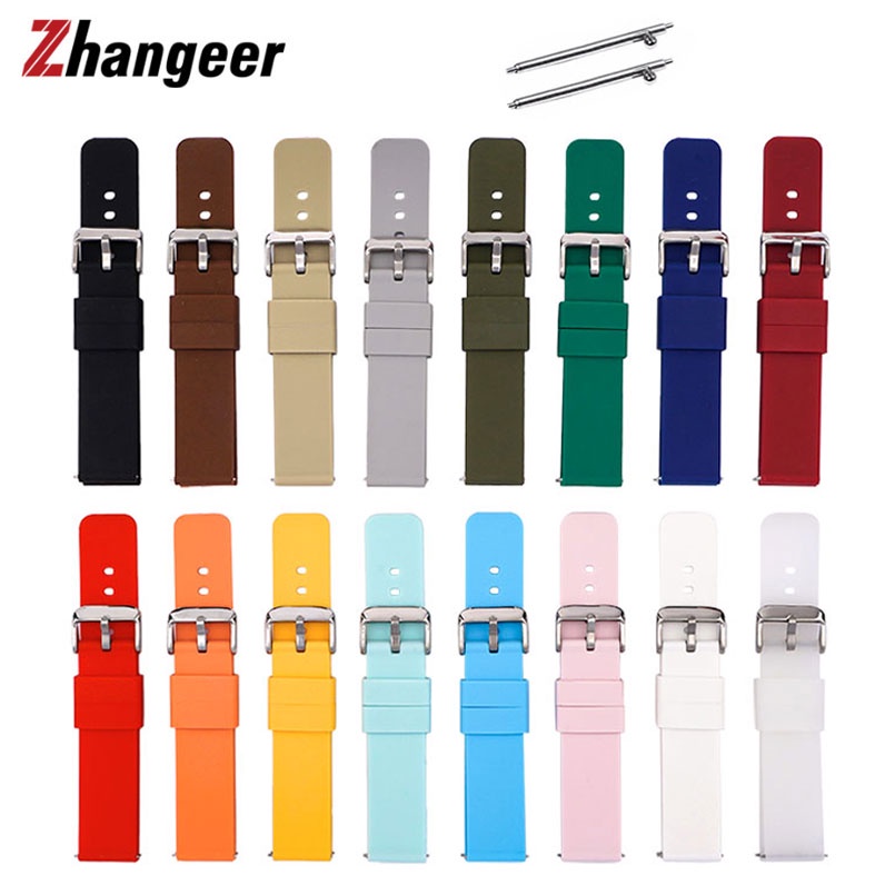 Dây Đeo Đồng Hồ Bằng Silicone 14mm 16mm 18mm 19mm 20mm 21mm 22mm 24mm Chuyên Dụng Cho Huawei GT2 3