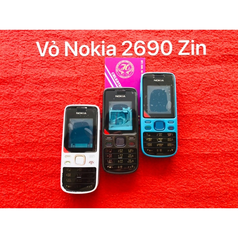 Vỏ Nokia 2690 full bộ Zin (mặt trước,mặt sau khung sườn và bàn phím)