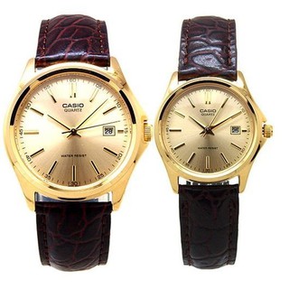 Đồng hồ đôi Casio chính hãng 1183, dây da