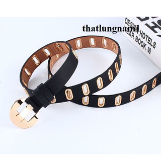 Thắt lưng nữ Nịt nữ nhiều lỗ Khoen vàng VUÔNG T6 - Bản 2.5cm