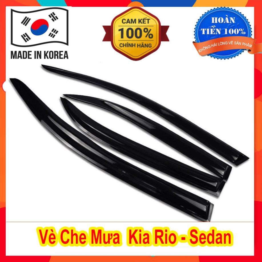 Vè Mưa Kia Rio bản Sedan Màu Đen Bộ 4 Vè