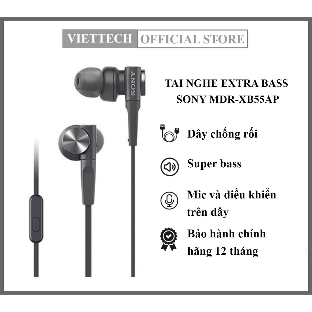 Tai Nghe Nhét Tai Sony ExtraBass MDR-XB55AP - Chính Hãng