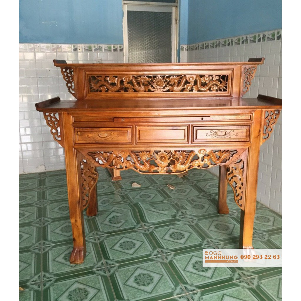 Bàn thờ 2 tầng gỗ tràm nhiều kích thước mẫu D93