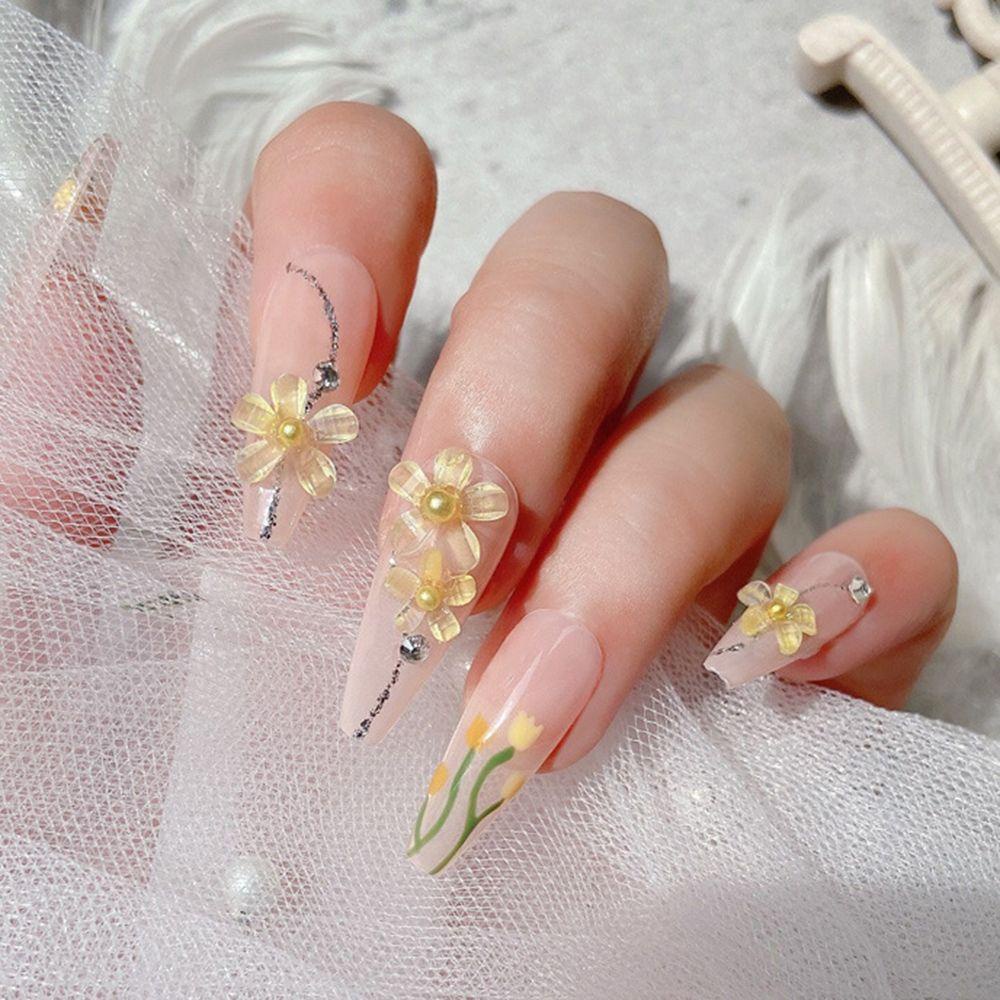 MOCHO Hạt Cườm Hình Bông Hoa Đính Móng Tay Nghệ Thuật