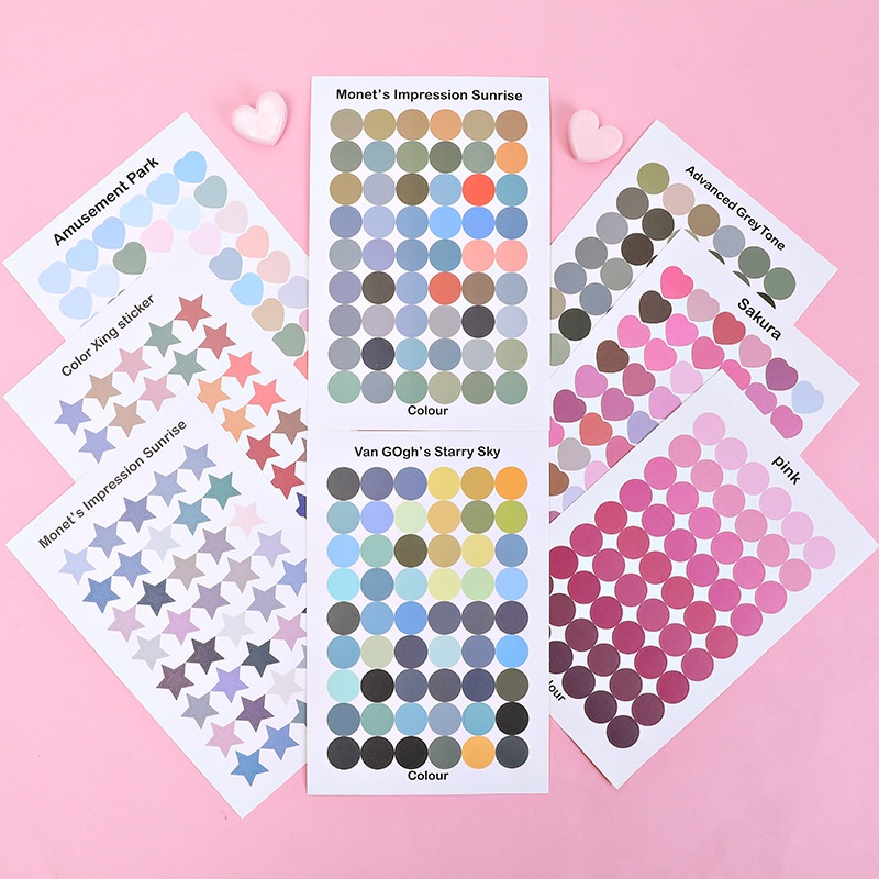 Sticker tròn cute dụng cụ bullet journal hình dán sổ tay mũ bảo hiểm washi tape TIMO ST19M