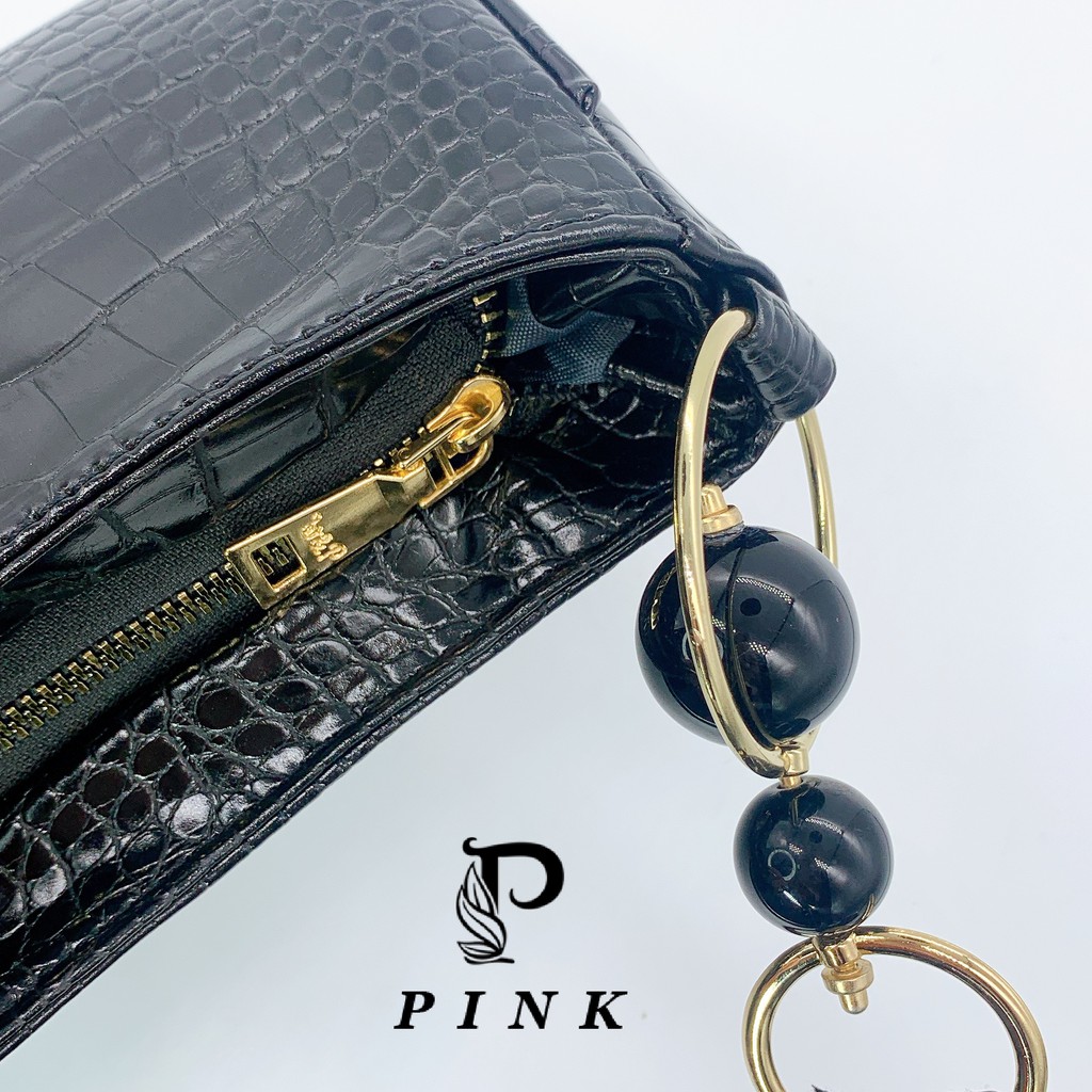 Túi kẹp nách nối bi , Túi xách nữ da mềm siêu xinh mã P01 Pink Shop | BigBuy360 - bigbuy360.vn