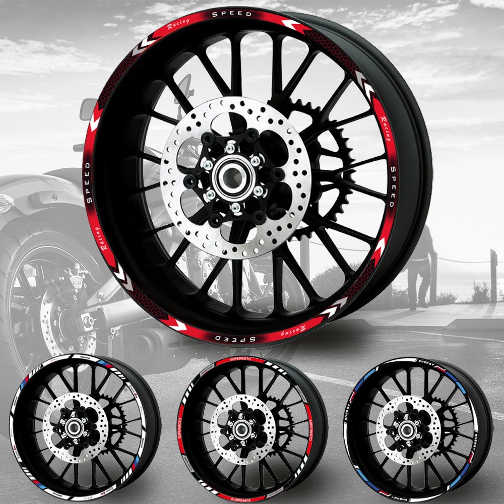 Set 16 Miếng Dán Phản Quang Trang Trí Vành Bánh Xe Mô Tô 10 "12" 17 "18"