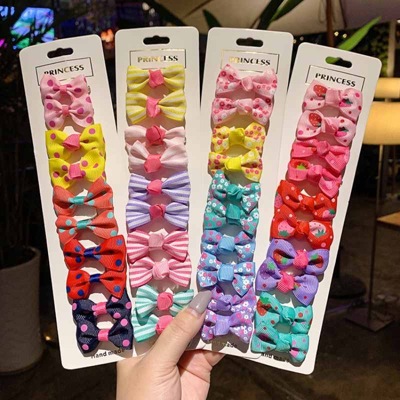 Set 10 kẹp tóc nơ dễ thương cho bé gái