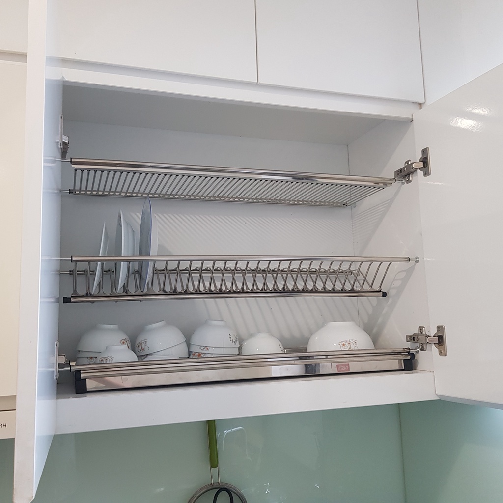 Kệ Chén Cố Định, Kệ Bát Đĩa Cố Định Tủ Bếp Dạng Chữ V INOX Không Gỉ 304  - Đổi Mới 1 Năm - Có Thợ Lắp
