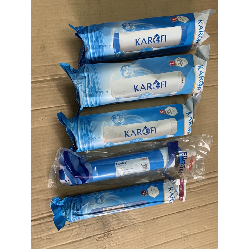 Bộ có 5 Lõi lọc:  Số 1,2,3,4,5 Karofi 👉 Bộ 5 Lõi Karofi  Chính Hãng 👉 Lõi Lọc Số 5 Gac T33/ Lõi SỐ 4 Filmtec