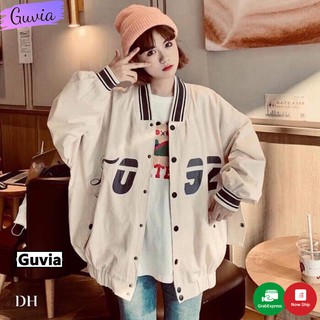 Áo khoác Bomber dù 092 form rộng 2 lớp nam nữ Unisex Guvia