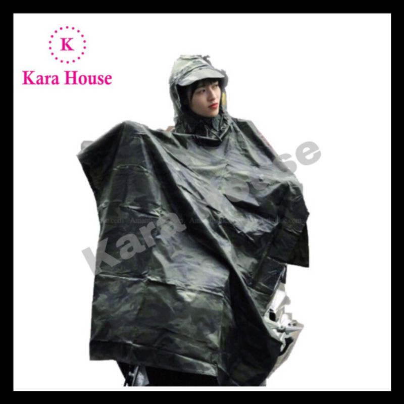 ÁO MƯA CÁNH DƠI LÍNH 1m4( TỪ VAI XUỐNG CHƯA TÍNH NÓN) VẢI DÙ CAO CẤP KARA HOUSE