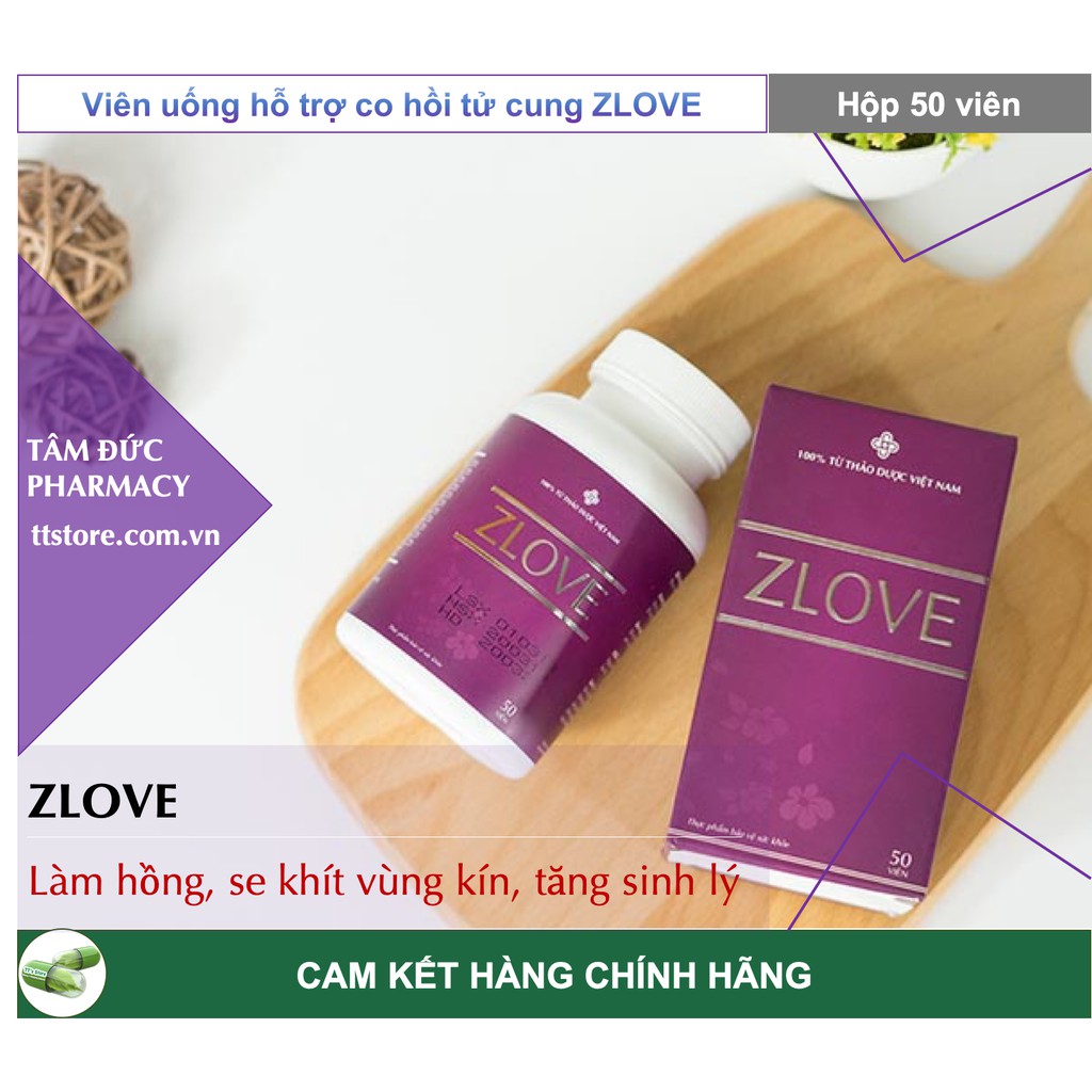 Viên uống ZLOVE chính hãng  - Hỗ trợ co hồi tử cung, Se khít, làm hồng vùng kín