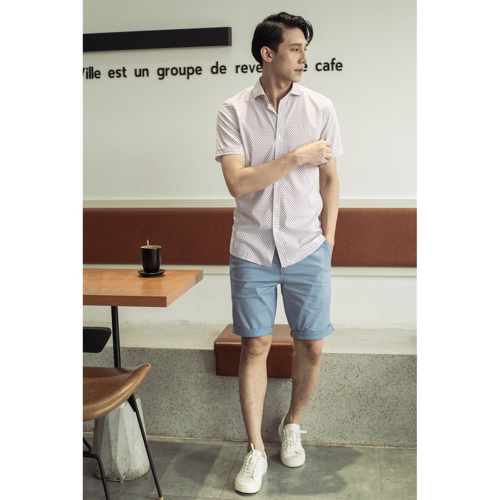 Áo sơ mi nam ngắn tay công sở cao cấp Biman by Biluxury vải cotton thoáng khí thấm mồ hôi 4SMCH008CAM | WebRaoVat - webraovat.net.vn