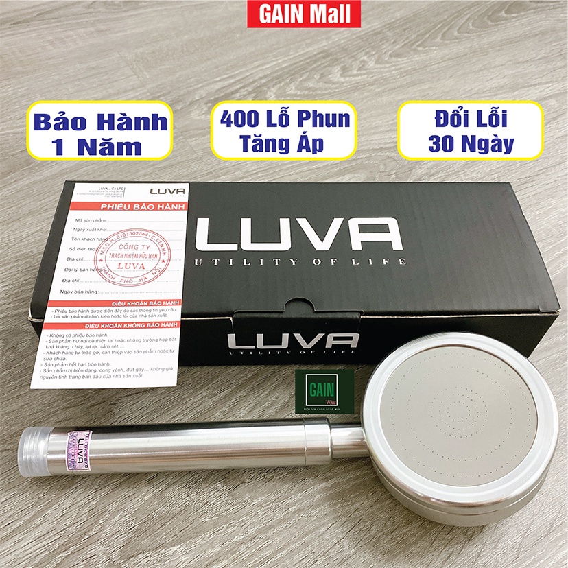 Vòi hoa sen tăng áp Luva VS4, BH 1 năm, đổi lỗi 30 ngày, tăng 400% áp lực nước, nhôm đúc nguyên khối