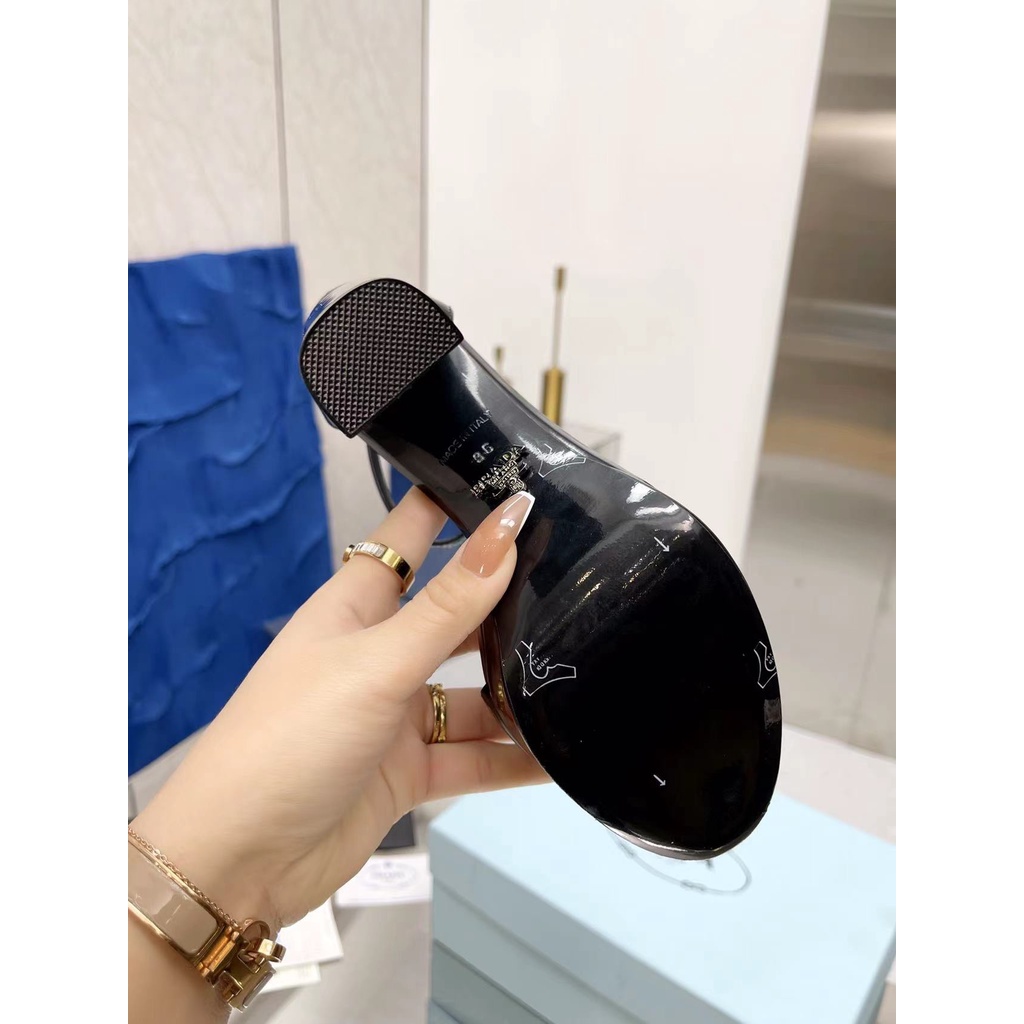 Giày cao gót nữ da thật thời trang cao cấp Prada phong cách thời thượng, thu hút