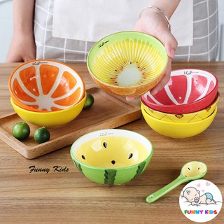 Bát ăn dặm, chén sứ ăn dặm hình tròn họa tiết hoa quả cho bé 250ml