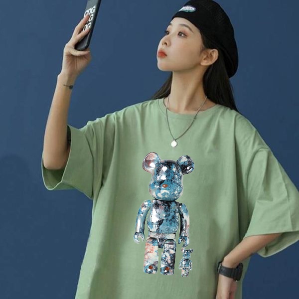 Áo phông unisex, áo thun tay lỡ Bear Brick chất cotton thoáng mát thấm hút mồ hôi.