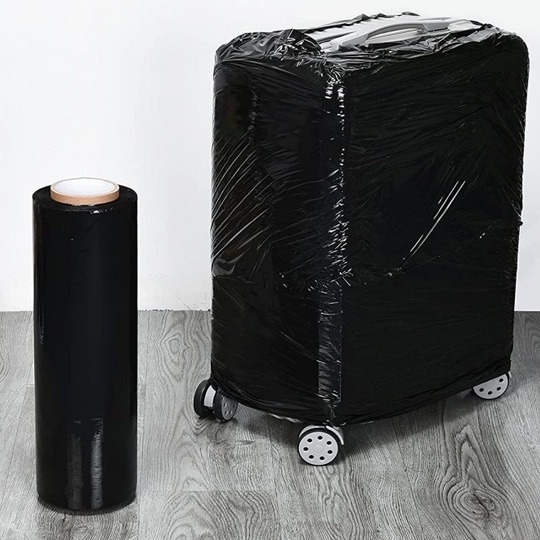 Màng PE Màu Đen Khổ 15cm quấn Pallet, quấn hàng hoá, thực phẩm trong bọc hàng lõi nhỏ