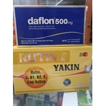 Bộ Đôi Kết Hợp Daflon 500Mg Servier Suy Giảm Tĩnh Mạch Bạch Huyết (Hộp 4 Vỉ X 15 Viên, Date: 2025) và RUTIN C YAKIN