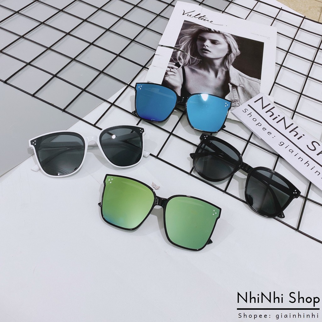Kính mắt nữ gọng nhựa phong cách ulzzang, Kính mát nữ 3 chấm HQ siêu xinh KM2512 - NhiNhiShop