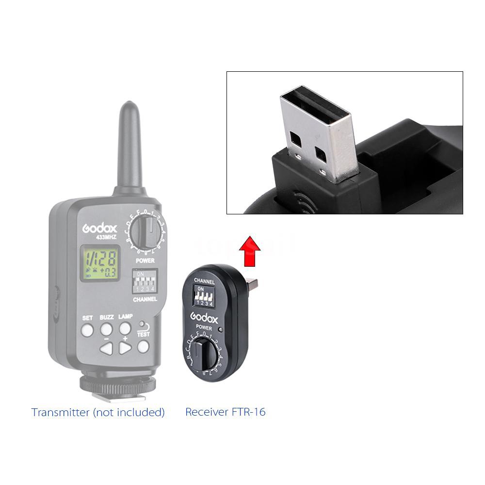 Godox FTR-16 Wireless Control Flash Trigger Receiver with USB Interface for Godox AD180 AD360 Speedlite or Studio Flash