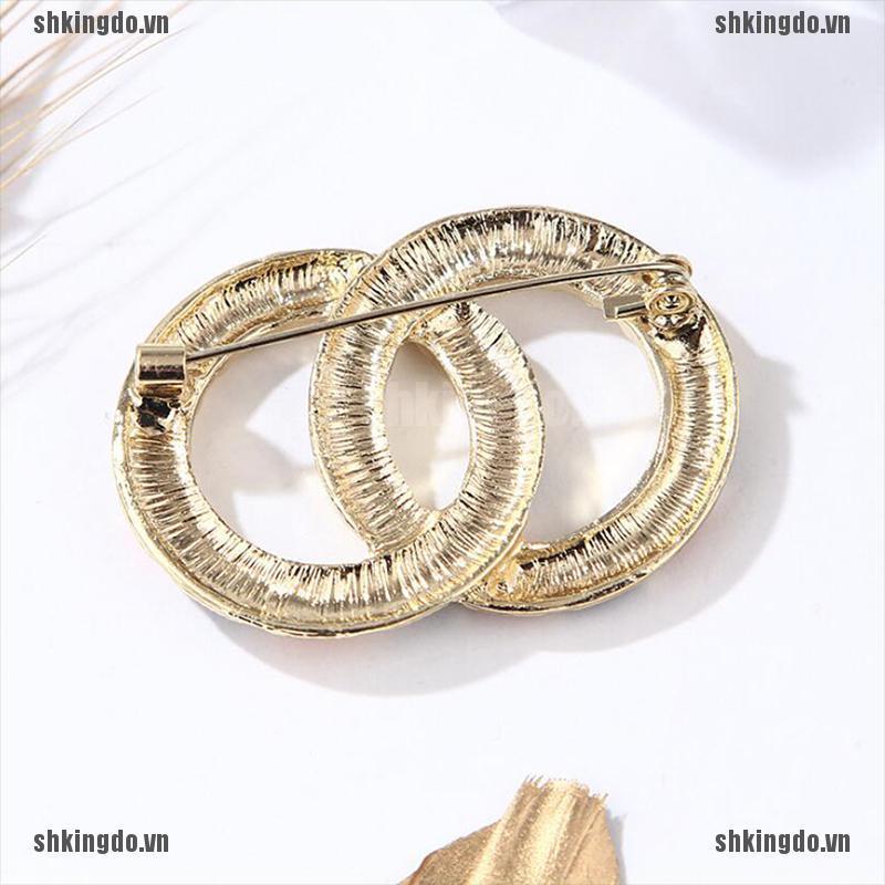 Ghim cài áo hình tròn đính ngọc trai giả nhiều màu sắc sang trọng