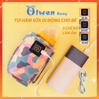 Túi Hâm Ủ Bình Sữa Di Động Cho Bé Giữ Nhiệt Thông Minh Đa Năng Từ 40-60 Độ Có Dây Sạc Đi Kèm