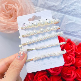 Set 5 kẹp tóc ngọc trai nhân tạo