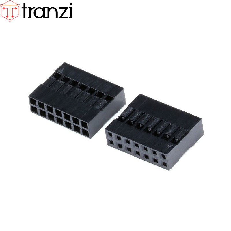 Vỏ header 2.54mm dupont 2x7P 14mm đen - túi 10 cái