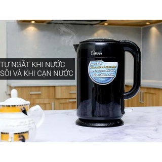 Ấm điện bình đun siêu tốc MIDEA MK-317DB 1.7L chất liệu inox bọc nhựa 2 lớp chống nóng tiết kiệm điện.
