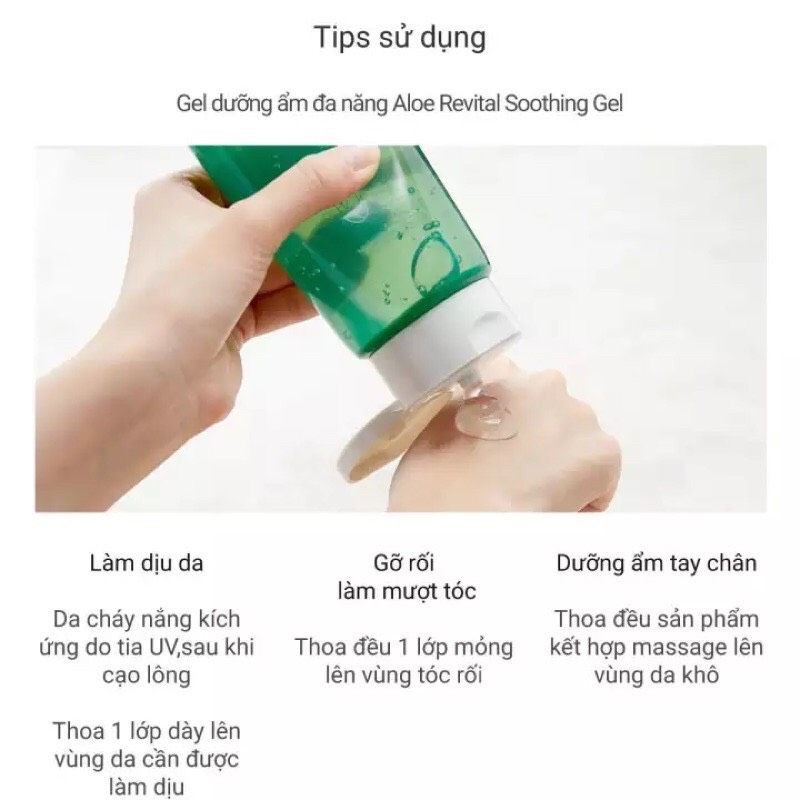 Gel Lô Hội Innisfree Dưỡng Ẩm Mát Da Aloe Revital Soothing Gel 300ml