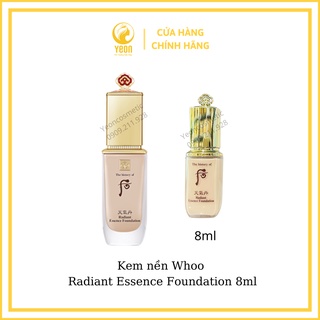 Kem nền whoo radiant essence foundation 8ml_hàng tách set date mới nhất