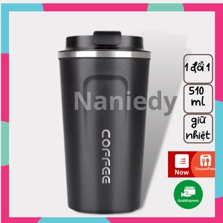 Cốc giữ nhiệt 510ml ly coffee holic inox 304, bình giữ nhiệt NANIEDY tặng Sticker