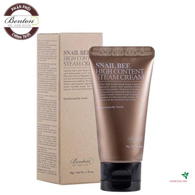 Mã khuyến mãi Kem Dưỡng Ẩm Và Phục Hồi Da Chiết Xuất Chất Nhầy Ốc Sên Benton Snail Bee High Content Steam Cream