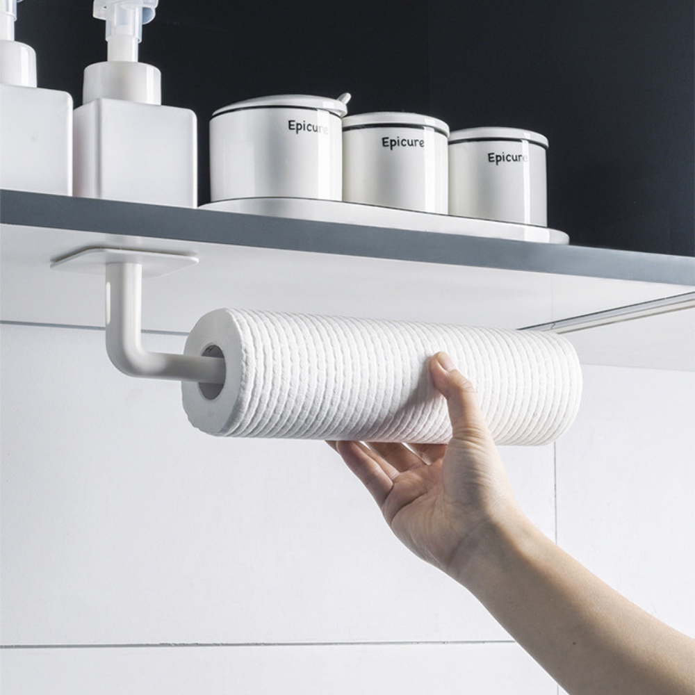 Móc dán tường chữ L treo cuộn giấy đa năng treo cốc và nắp nồi đồ dùng nhà bếp nhà tắm tiện lợi